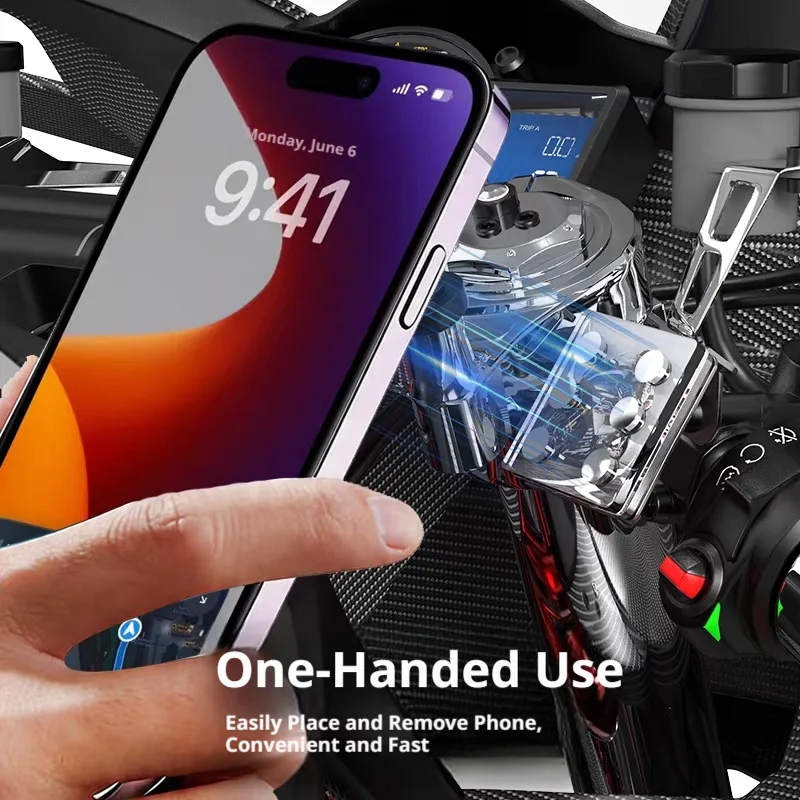 SEAMETAL Motorcycle Handlebar Magnet Phone Holder Strong Magnet Stable Keep Phone Stand for Riding Electric Bike Motorbike - view 5