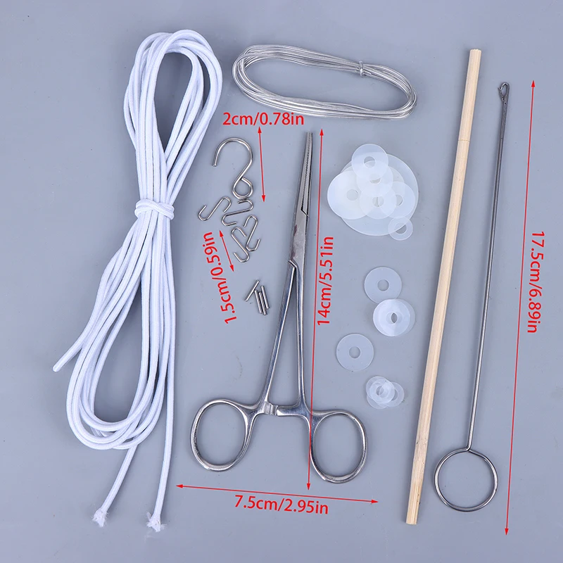 1/6 인형 유지 관리 도구 키트-알루미늄 와이어/고무 밴드가 포함된 스트링 플라이어 및 S-후크 세트, 인형 관절 조정을 위한 일일 수리 도구