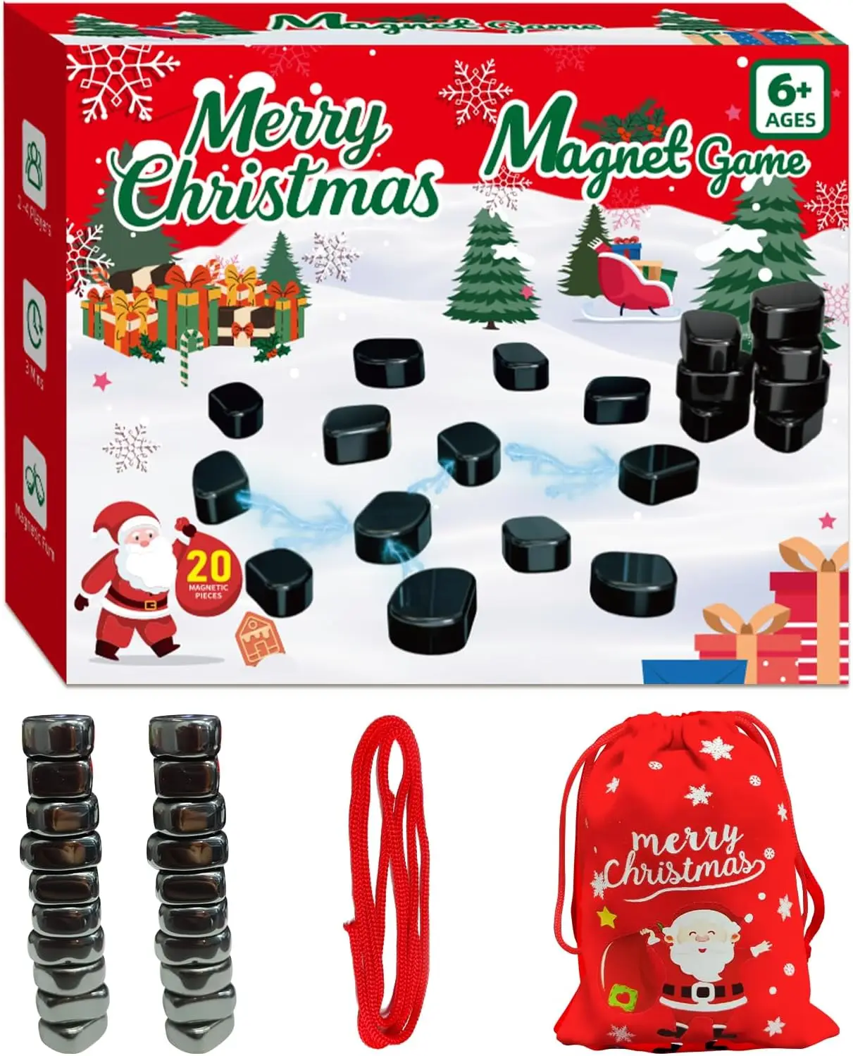 

Magnet Game with String - Family Board Game for Kids & Adults 8-12, Great for Game Night & Christmas Gifts