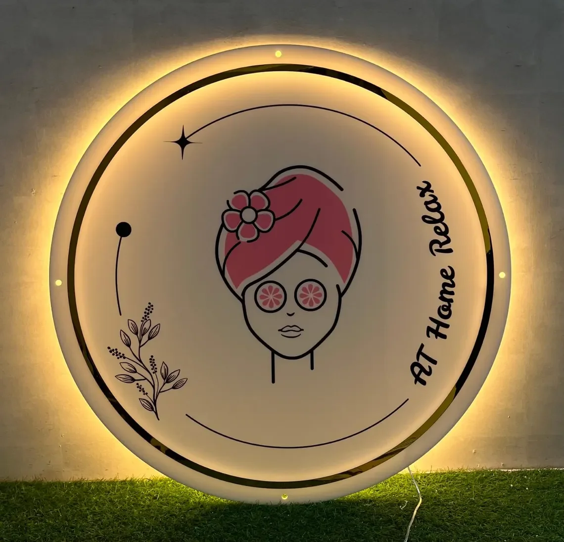 مخصص LED الاكريليك المعادن تسجيل شعار الأعمال صالون تسجيل الخلفية شركة لافتات الشعر استوديو الجمال الأظافر الاكريليك علامات ضوء النيون