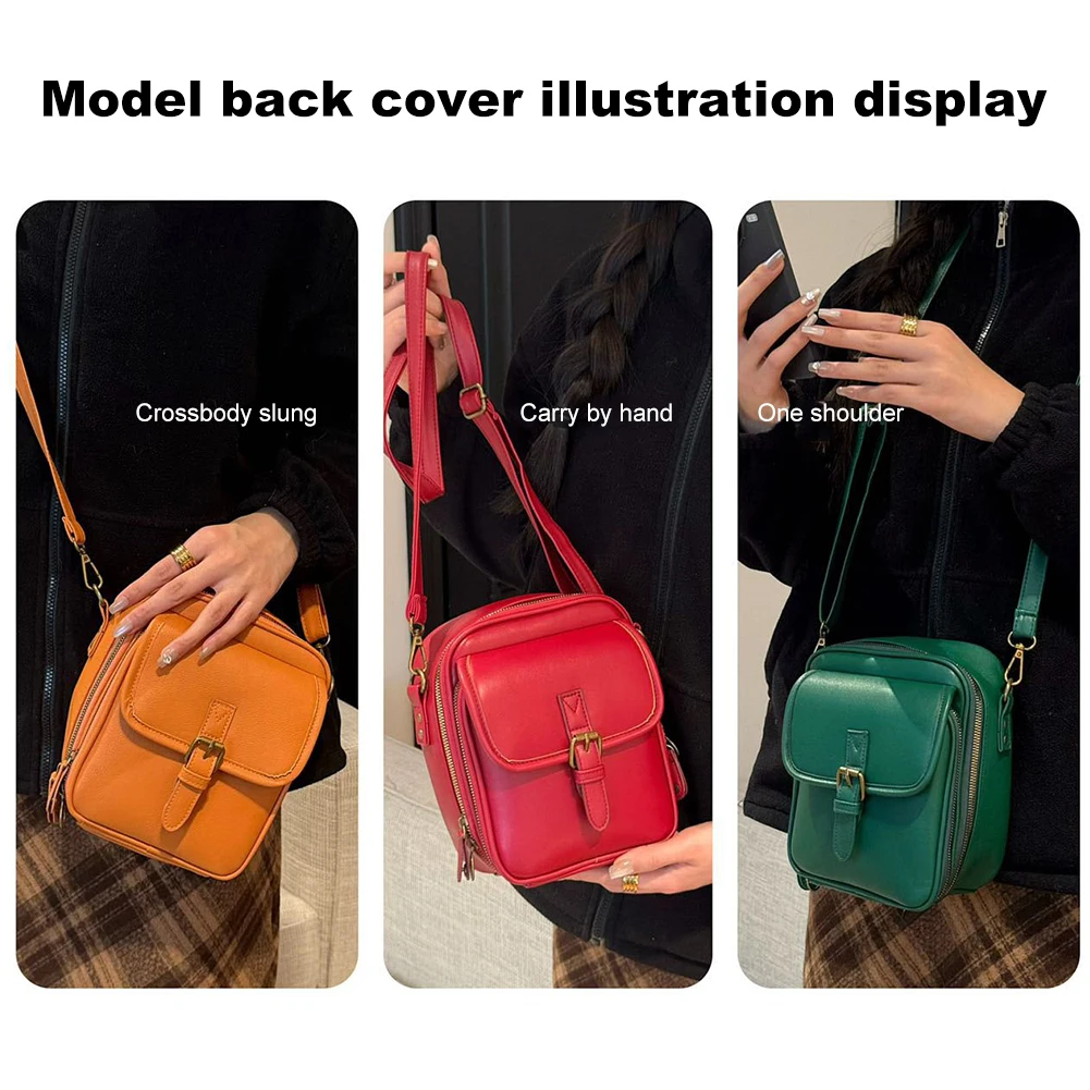 

Leather Small Crossbody Cell Phone Bag & Adjustable Removable Strap Zipper Shoulder Handbag Purse Trendy Sling Bag for Women Men