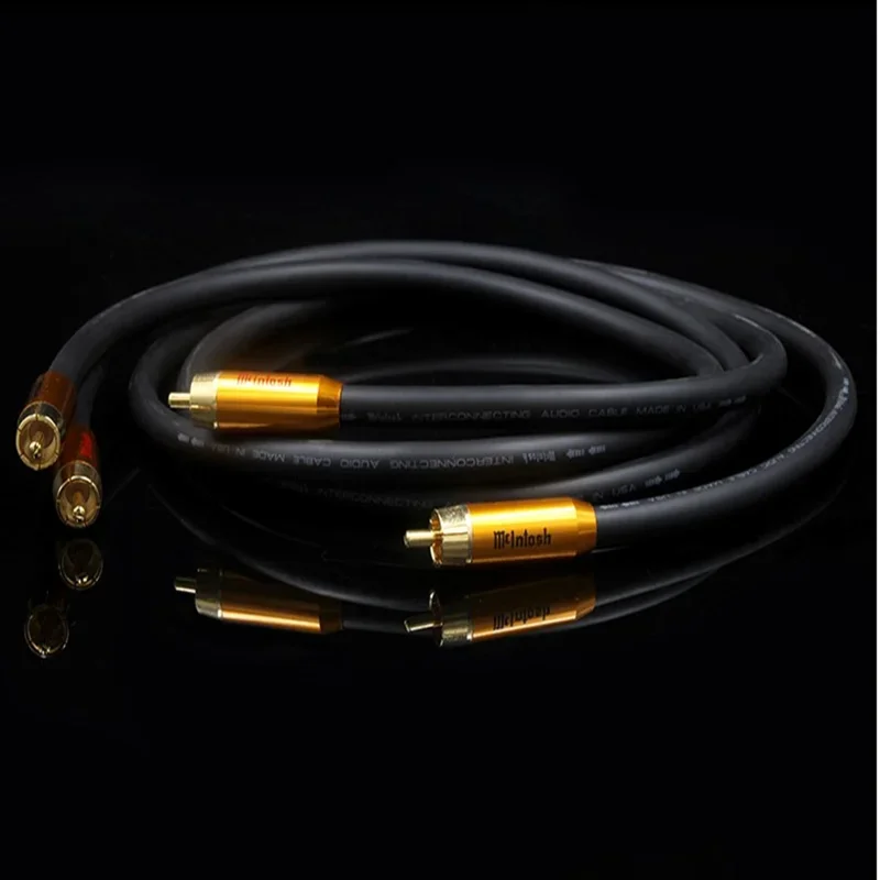Par McIntosh Cable RCA Audio de cobre puro CD amplificador línea de señal enchufe chapado en oro de 24K