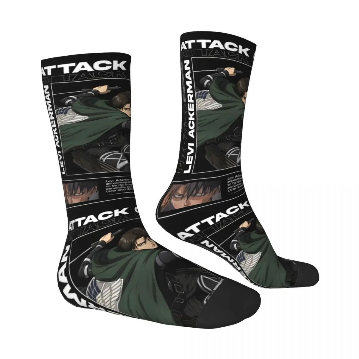 Chaussettes de Couple Anime attaque sur Titan, bas de bande dessinée japonaise, chaussettes confortables rétro de printemps, chaussettes de course antidérapantes