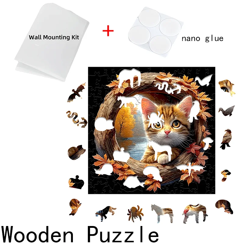 Flat Animal Wooden Jigsaw Puzzle Family Party Atmosphere Wall Decoration Holiday Children Gift Toy Interactive Game Toy