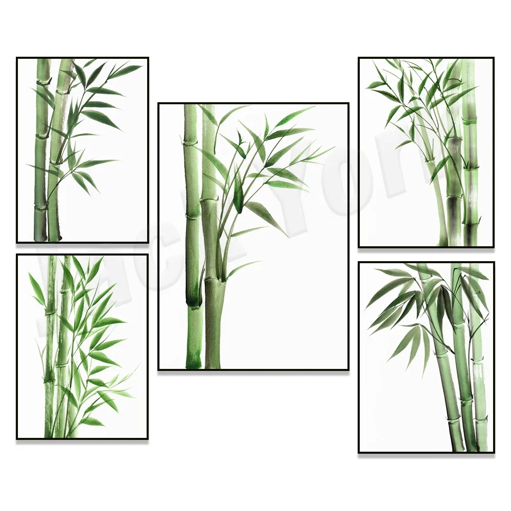 Bamboo painting, bamboo art, zen art, meditation decoration, botanical print, watercolor bamboo plant poster, bamboo decoration