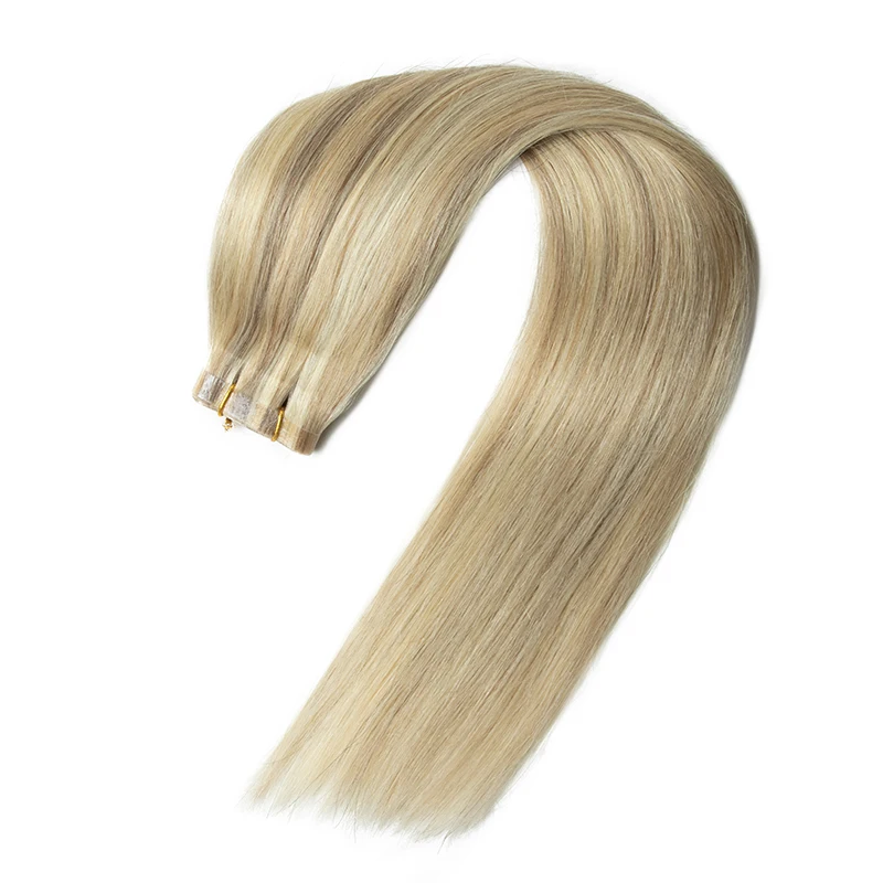 # P18-613 nahtloses Band Schuss langes pu Haut Schuss band in menschlichen Verlängerungen kein Kleber natürliches menschliches Haar für feines Haar 80cm langer Schuss