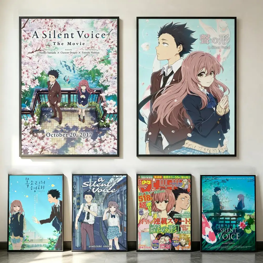 anime A Silent Voice Poster Poster HD Trendy SelfAdhesive Wall Art Print For Living Room Bedroom Dorm Office Home Gift