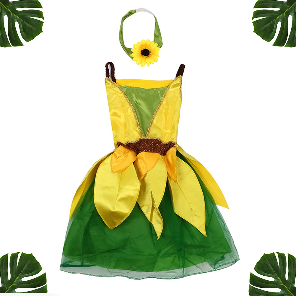 

1Pcs Children Sunflower Dress Yellow Kids Party Costume Skirt Set Stage Performance Outfit for Girls Party Skirt