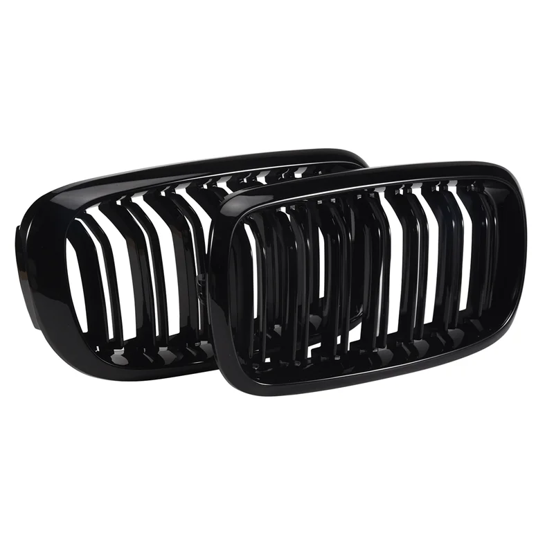 

L39A-Front Kidney Grille Double Slat Sport Grill For-BMW X5 F15 X6 F16 X5M F85 X6M F86 2013-2019 (Gloss Black)