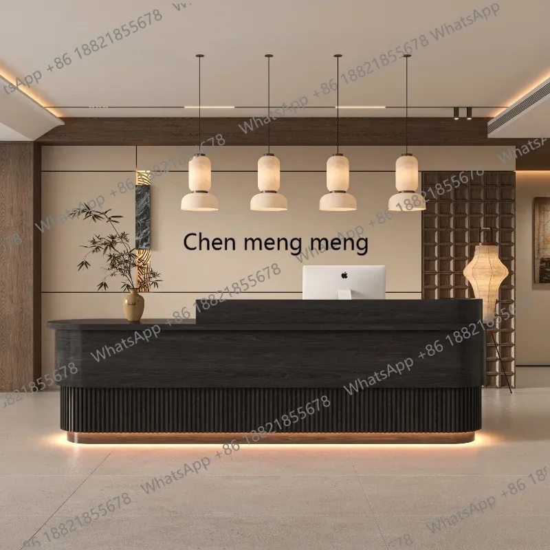 

X New Chinese bar counter, retro company front desk beauty salon reception desk