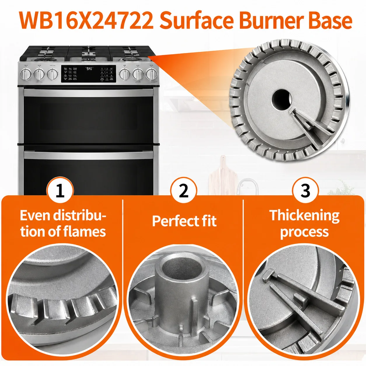 Gas Stove Flame Distributor Cap High Temp Aluminum Construction for Stable Cooking Performance Compatible Models