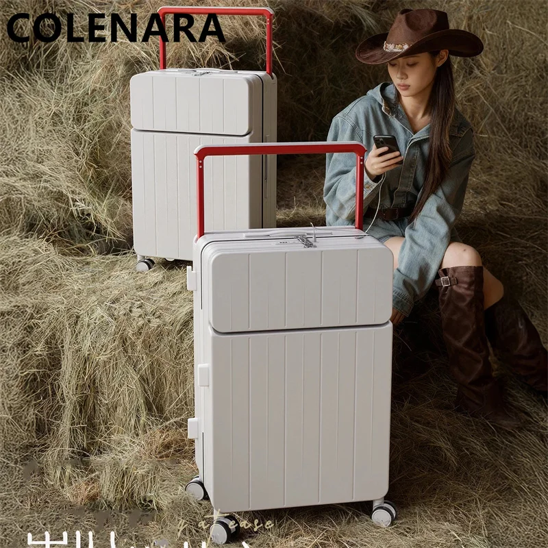 

Чемодан COLENARA 20/22/24/26 дюймов из ABS+PC пластика, на колесиках, с USB-зарядкой, многофункциональный, высококачественный