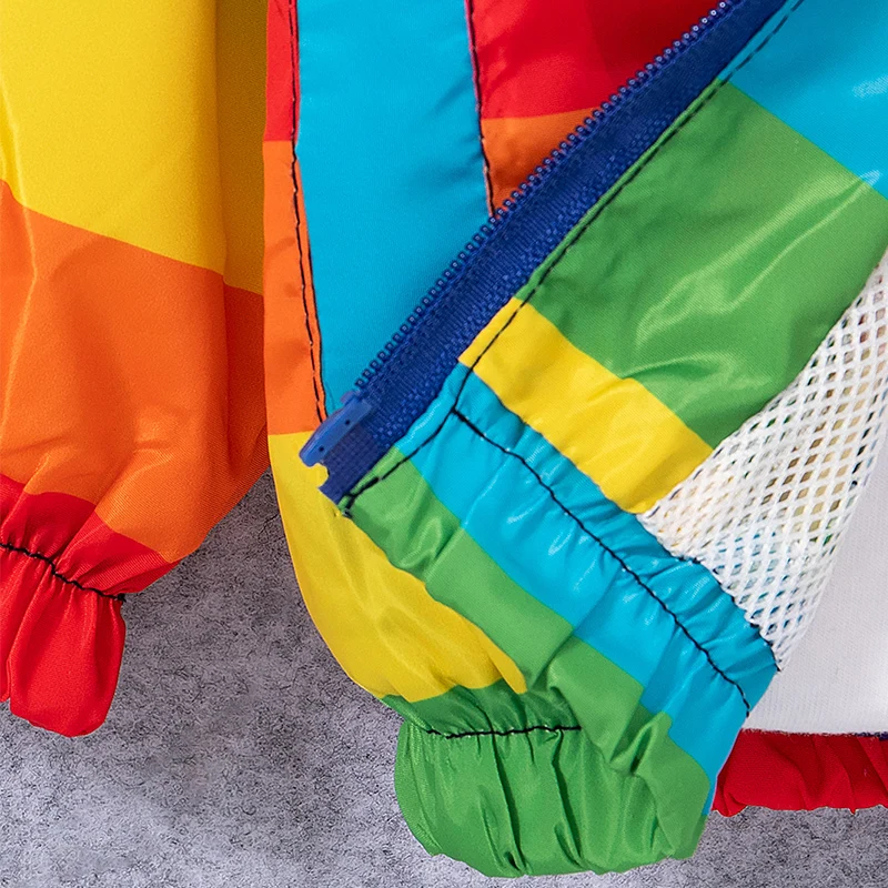 Spring And Autumn New Rainbow Striped Baby Boys Jacket, Simple Style Children\'S Long Sleeve Clothes (9 Months -4 Years Old)
