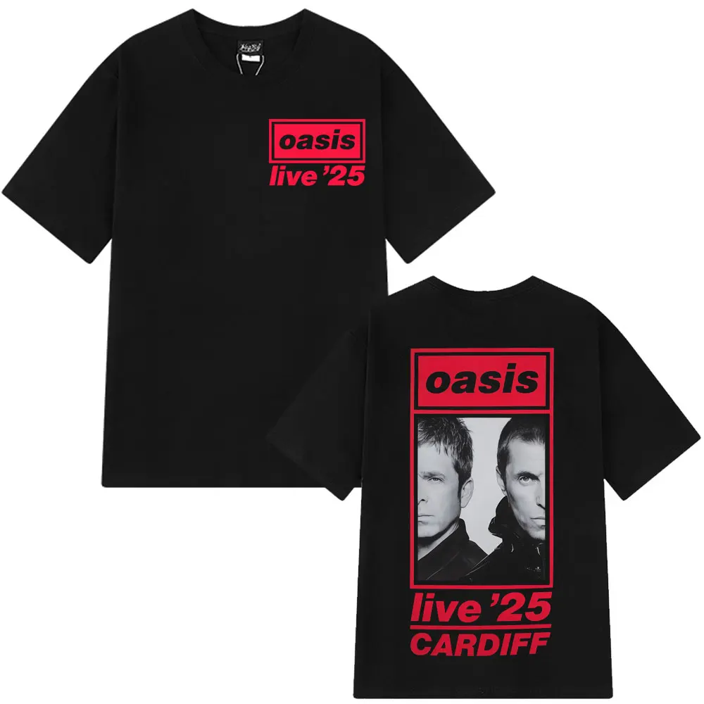 

OASIS Live 25 Tour 2025 T-shirt Men Woman Gothic Punk T Shirt Hip Hop Summer Loose Casual Cotton Plus Size Streetwear T-shirts