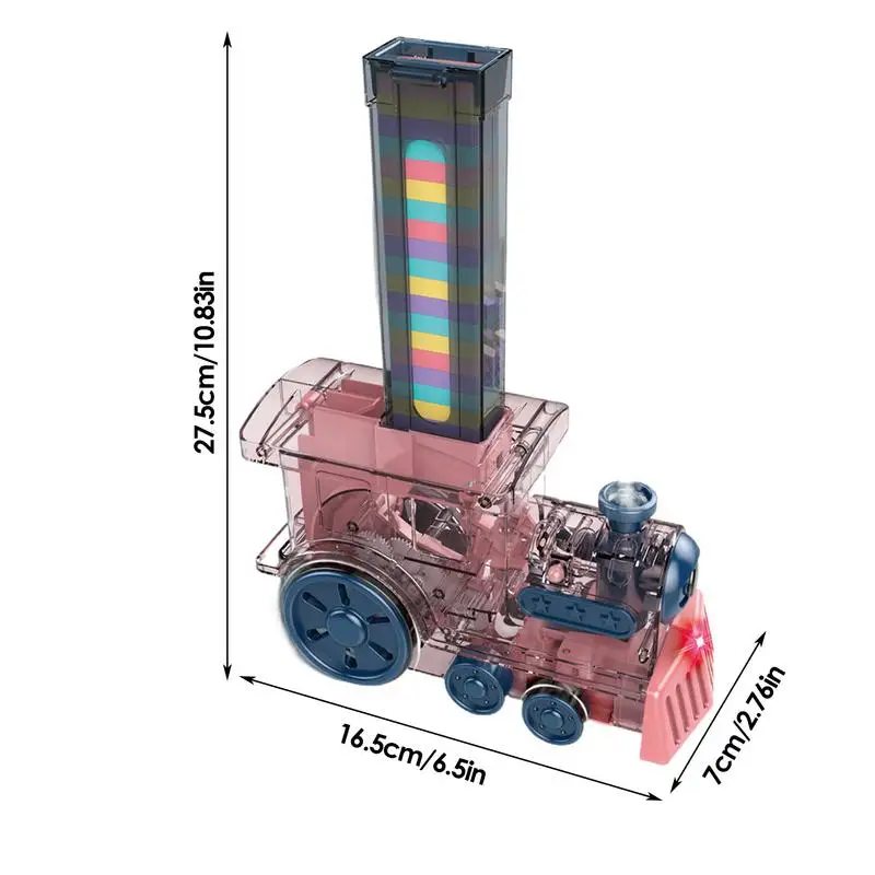 Treno dominó portátil trem elétrico dominó brinquedo criativo máquina dominó com luzes e som criança haste brinquedos diversão jardim de infância