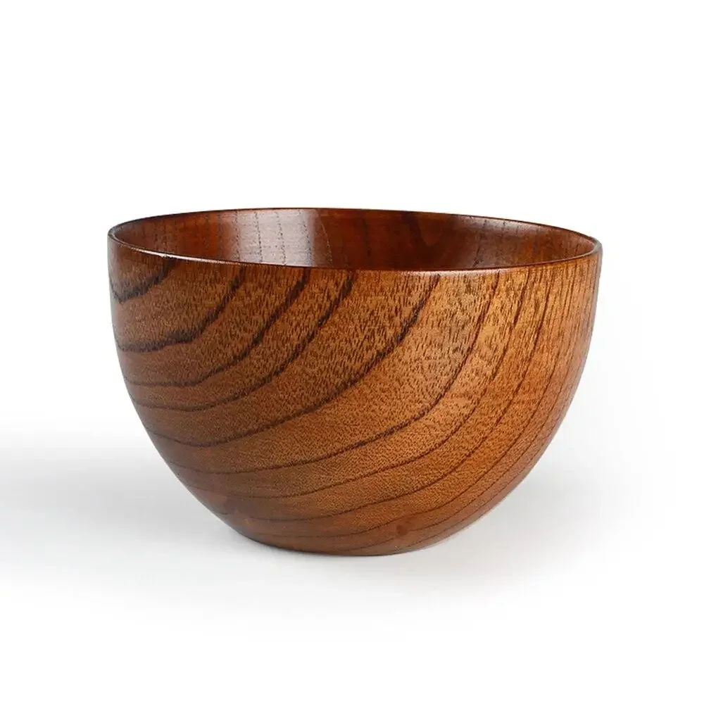 Japanese Style Wooden Bowl Natural Wood Tableware for Fruit Salad Noodle Rice Soup Kitchen Utensil Dishes Handmade Crafts