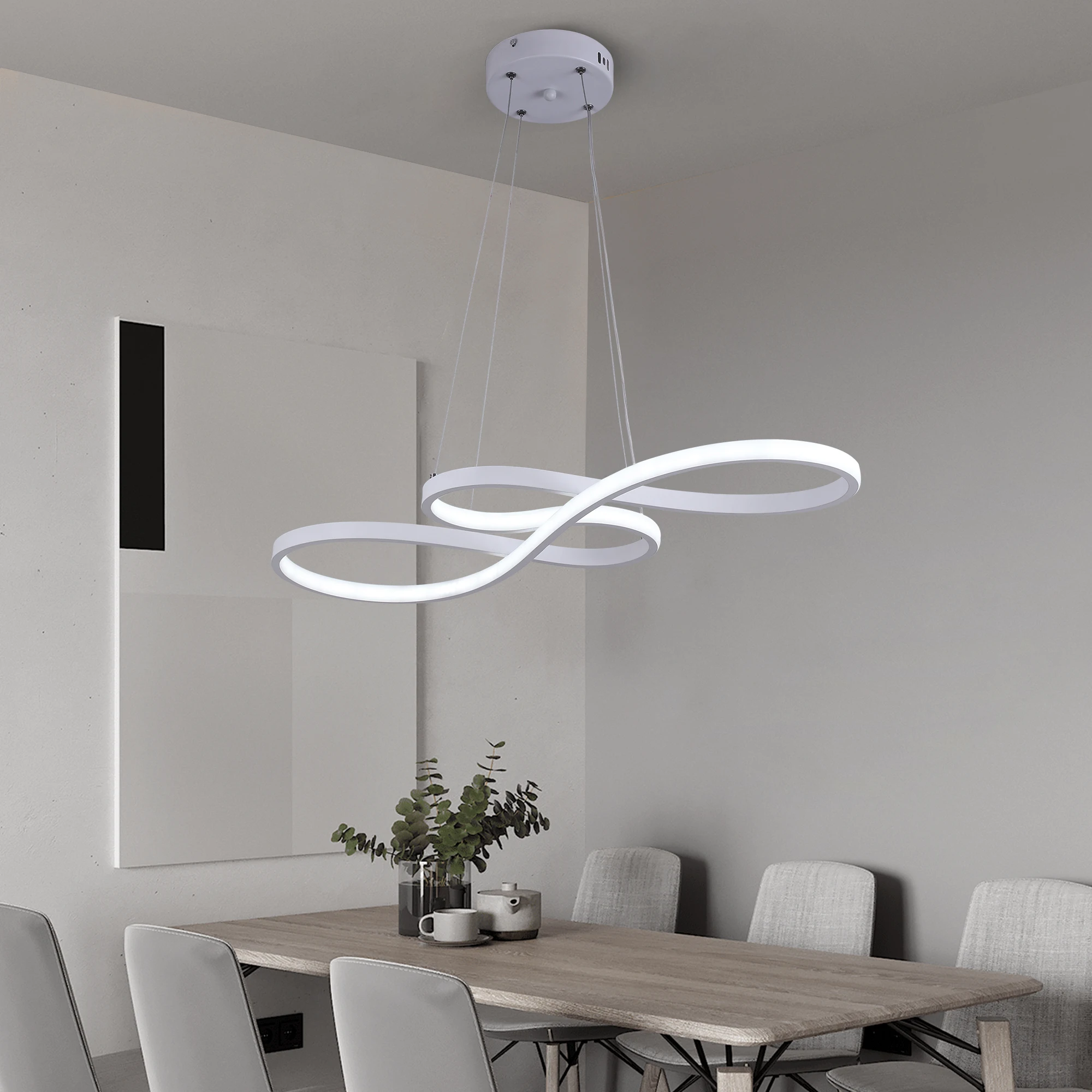 Imagem -02 - Lustre Acrílico Nórdico Moderno Lâmpadas de Teto Led Luz Suspensa Minimalista Luminária Interna Design de Arte Sala de Jantar