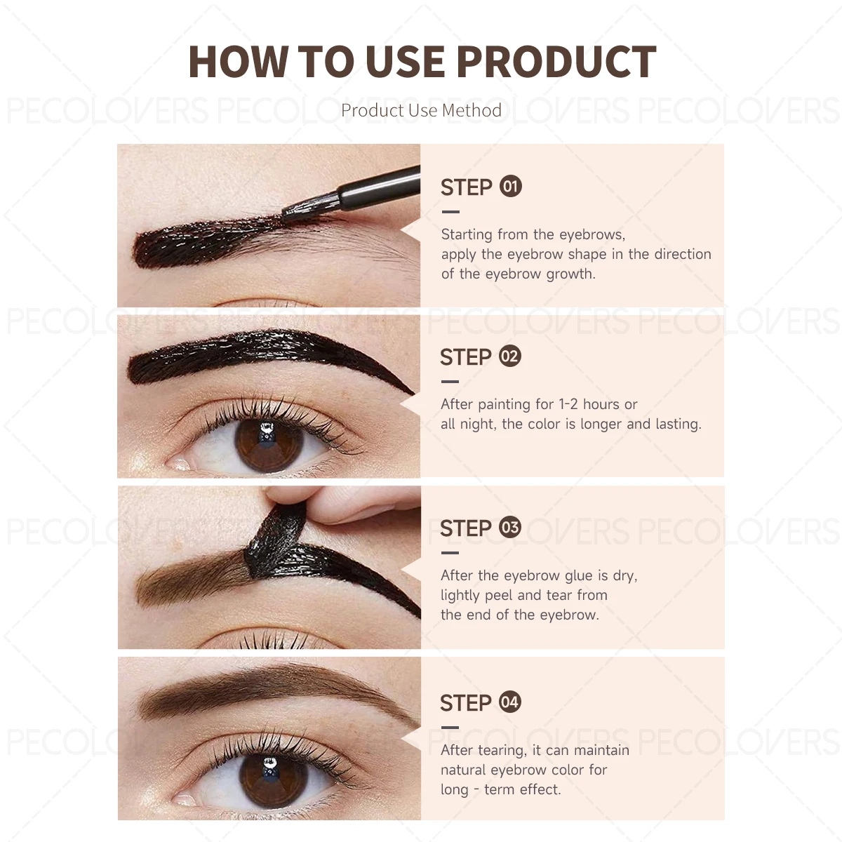 Gel para cejas rasgado, película de larga duración y resistente al sudor, resistente al agua y 3 colores, tinte para tatuajes de cejas, para todo tipo de piel