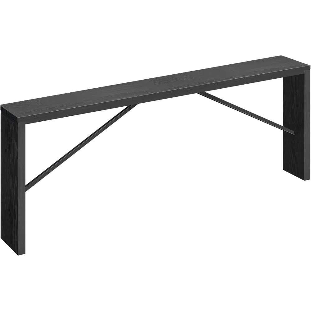 

Console Table, 78.7" Long Sofa Table Behind Couch, Narrow Entryway Table, Farmhouse Dining Table with Angled Metal Frame, Indust