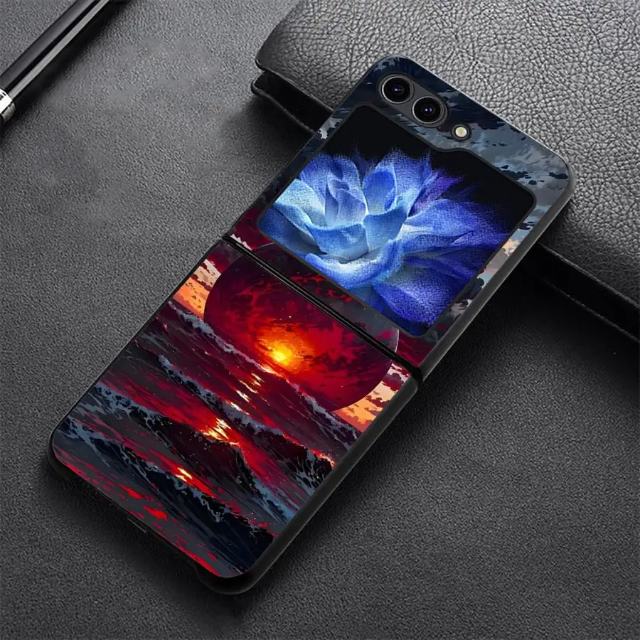 Spherical Sunset Ocean Phone Shell Funda Case for Samsung Galaxy Z Flip 8 Flip7 FE Flip3 Flip4 Flip5 Flip6 Z Flip 7 6 5 4 3