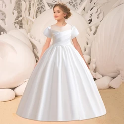 Elegant Bridesmaid Dresses For Girls Wedding Party Gown White First Communion Ceremony Long Evening Dress Kids Summer Clothes