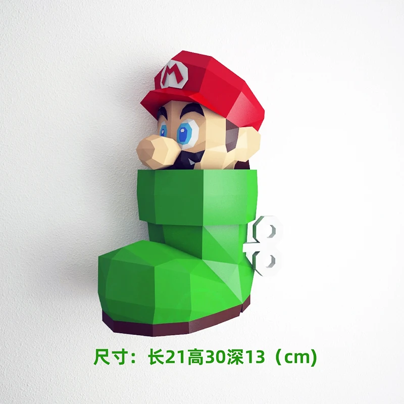 Super Marioed Paper Model 3D Papercraft DIY Handmade Puzzle Toys Kids Room Home Decor Low Poly Wall Decorations MINISO Disney