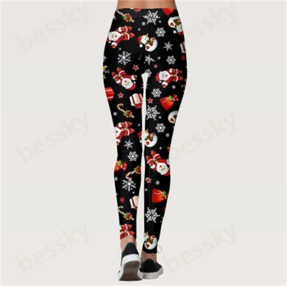 

Women's Festive Patterned Christmas Printed Leggings Ladies Patterned Trousers for Holiday Season