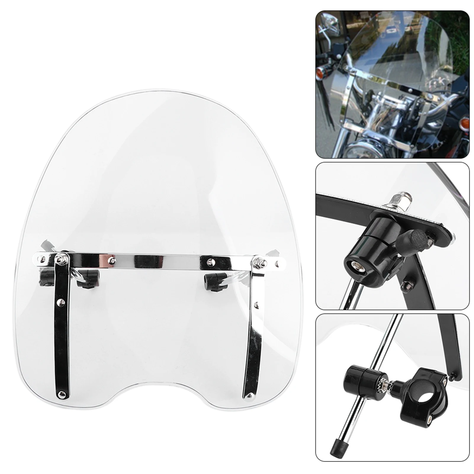 Motorbike Wind Deflector Motorcycle Windscreen  Motorcycle Windshield Windscreen 22‑25mm Handlebar Mounting