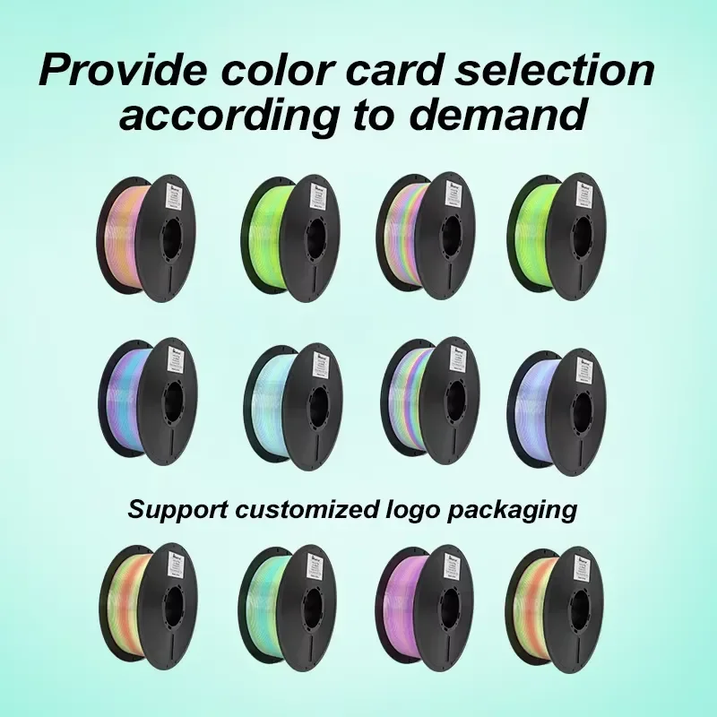 2026 Professional Supplier Dual Color Silk Filament PLA/PETG/TPU/ABS/PCL Filament 1.75mm 1KG 3D Printer Filament  7.14