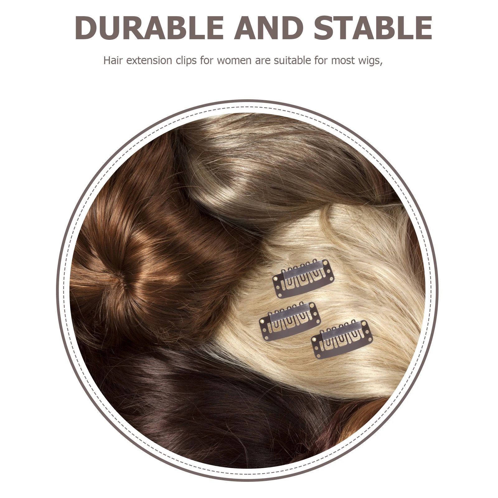 

60Pcs Clip Metal Hair Extension Clips Sturdy Snap Clips for Making Hairpieces Fixing Hats Clip Hairdressing Tool