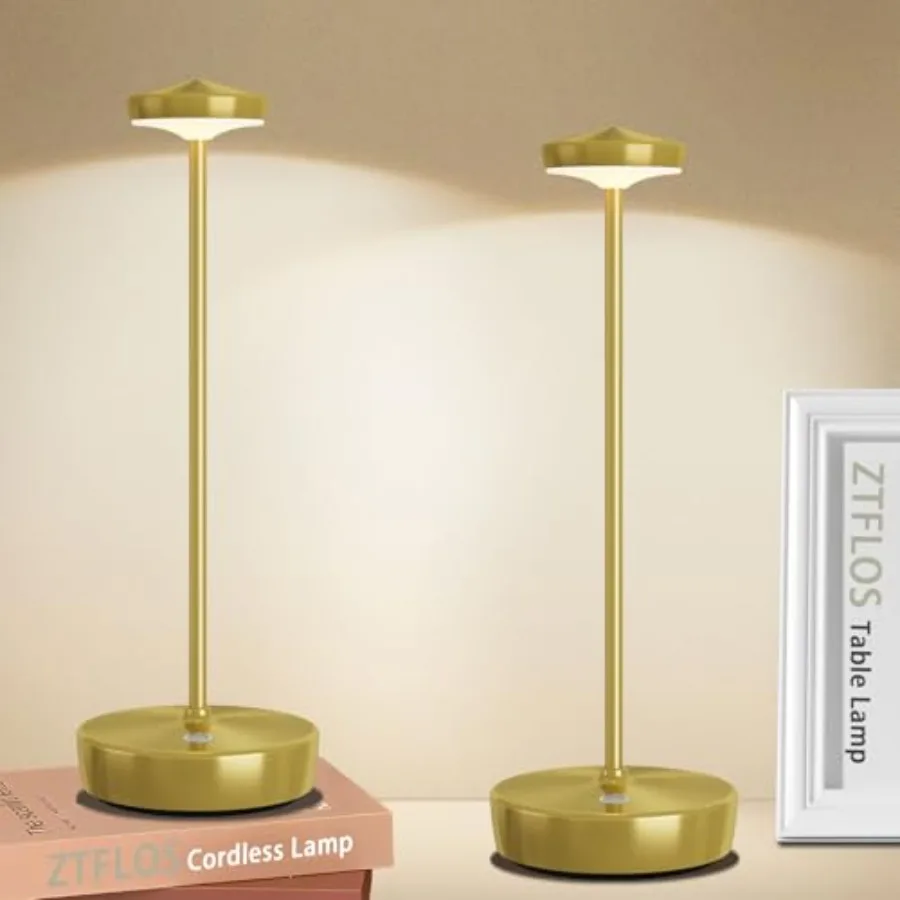 

Rechargeable Cordless LED Table Lamp, 5000mAh Battery - Touch Control 3-Level Brightness with Memory Function, Portable 's Room