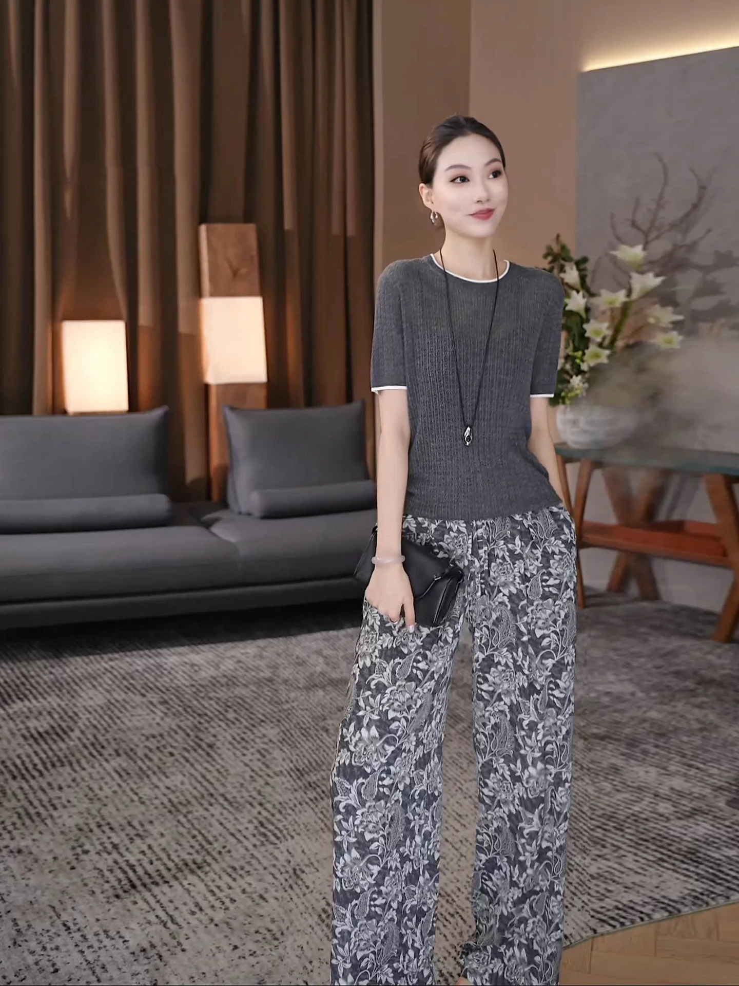 

Faionable Knitted round Ne T-irt Slim Design Textile Beau Summer New Arrival Women's Premium Feeling Top ort Sve