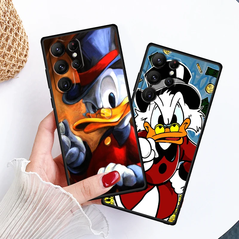 Disney McDuck Scrooge Cool For Samsung Galaxy S24 S23 S22 S21 S20 FE S10 S10E Plus Ultra Pro Lite 5G Black Soft Phone Case