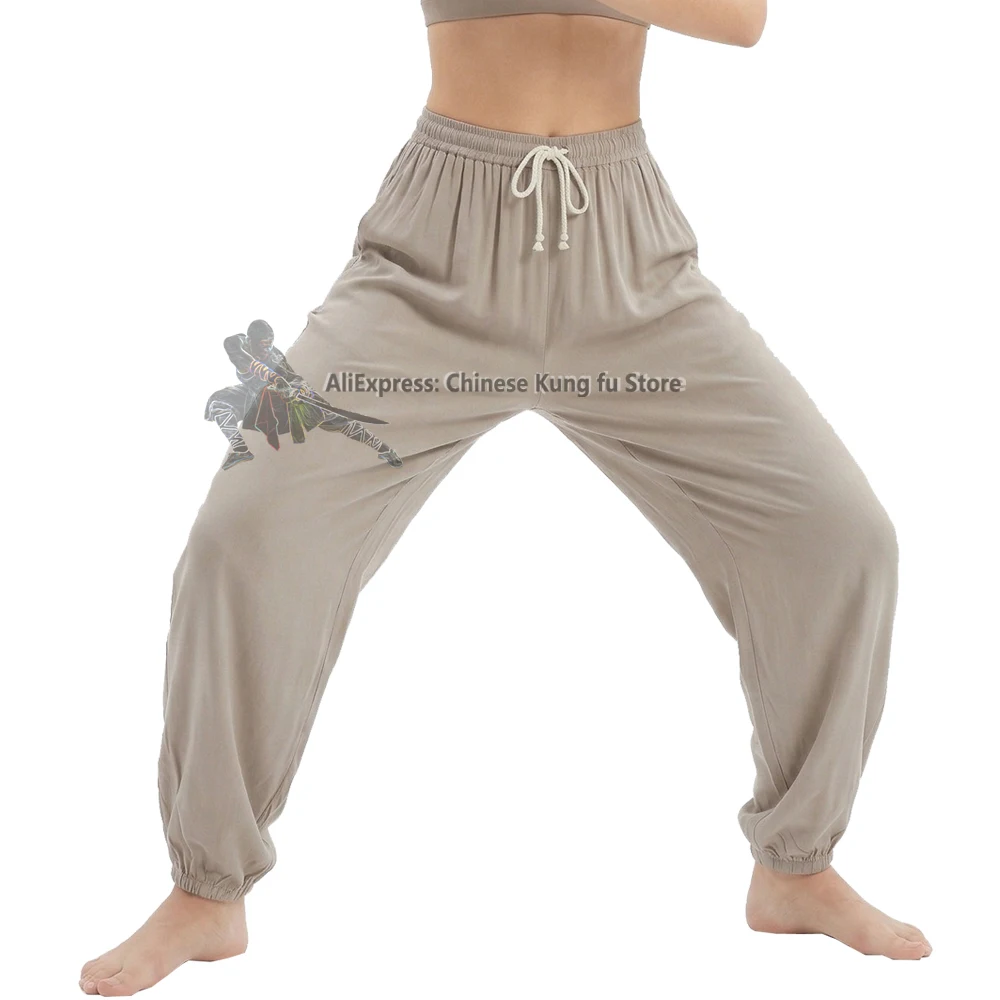 

Male Female Summer Cotton Kung fu Pants Martial arts Wing Chun Tai Chi Trousers Yoga Qigong Meditation Clothing 4 Colors