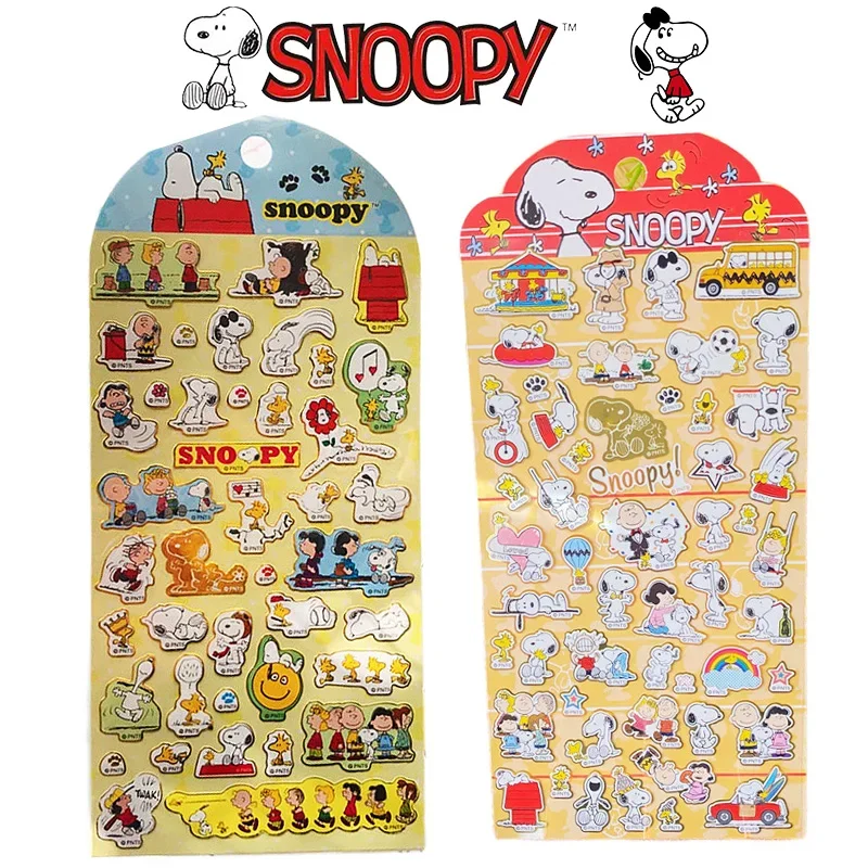 Snoopy Cartoon Anime Stickers Graffiti Decals Laptop Phone Guitar Luggage Waterproof Bronzing Hand Tent Stickers Kawaii Kid Toy