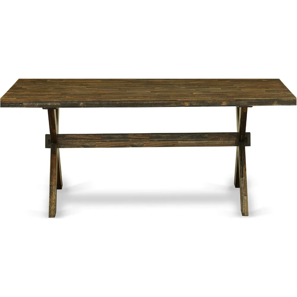 XT777 X-Style Mesa de jantar moderna de meados do século - um tampo de mesa de cozinha retangular com pernas elegantes, 40 x 72 polegadas,