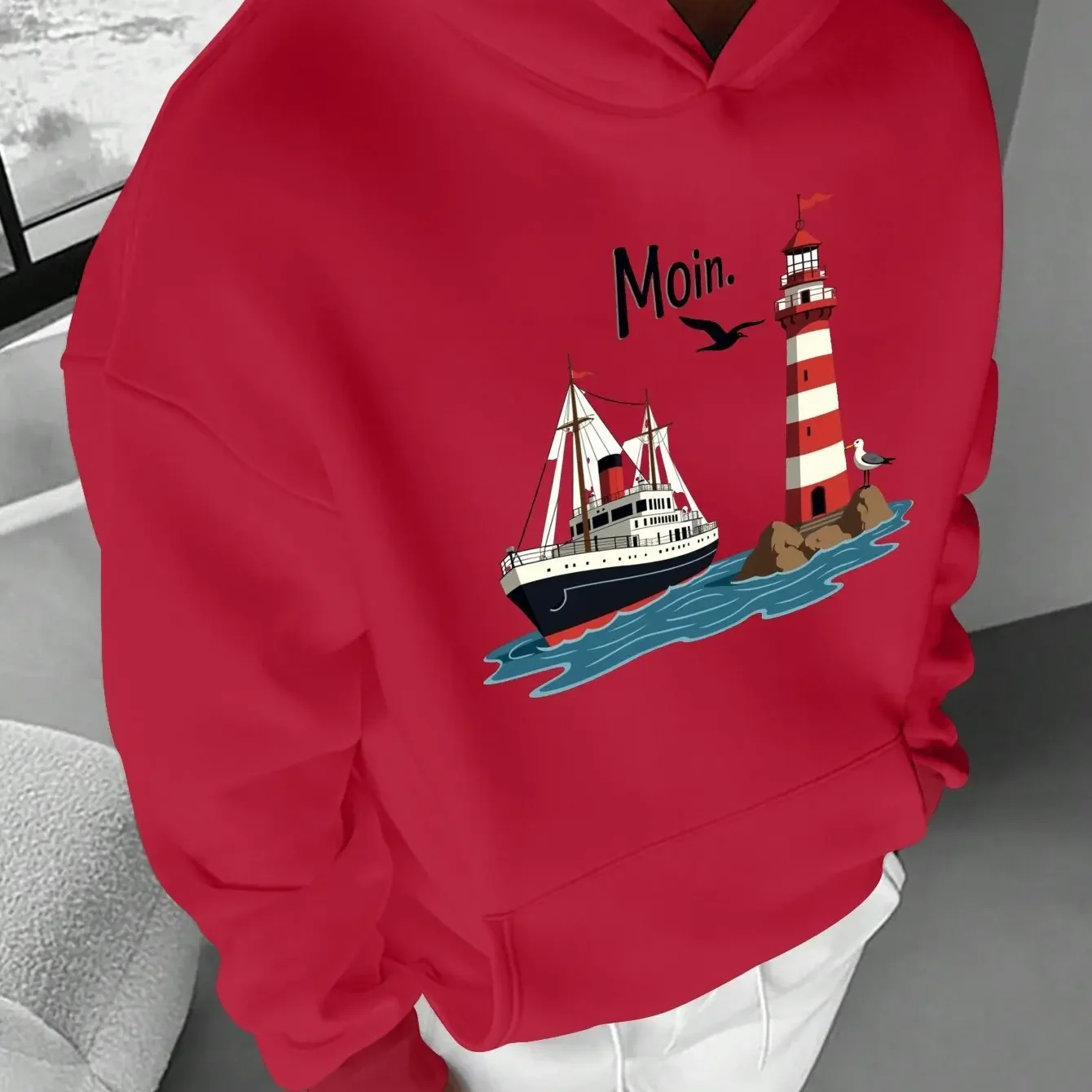 Aesthetic Outdoor Fisherman Relax Fishing Graphic Hooded Sweatshirt Men Loose Pullover Hoodie Unisex