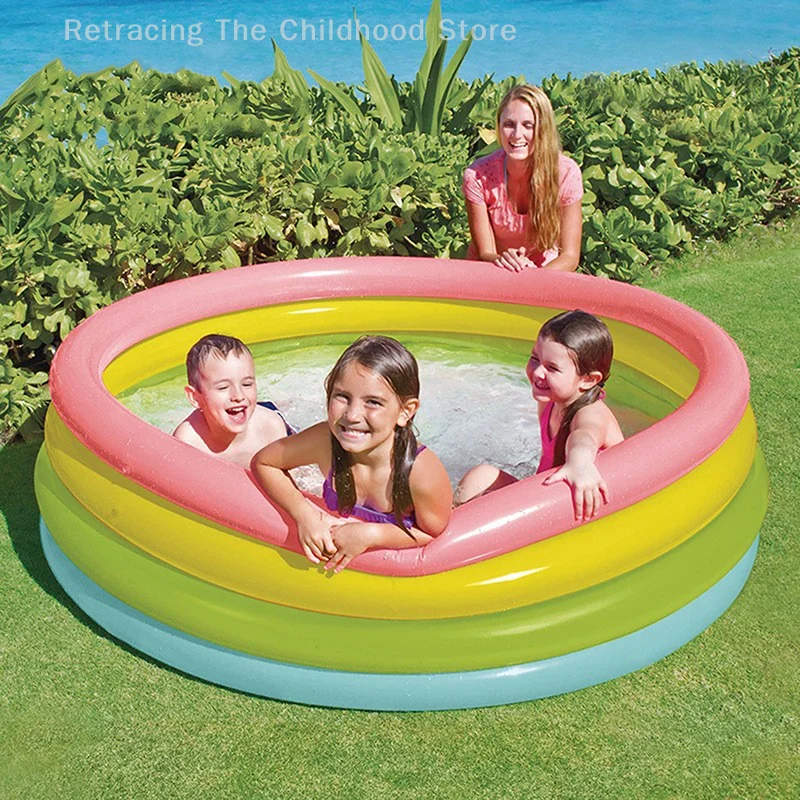 1 pièce grande piscine gonflable pour enfants arc-en-ciel piscine jouet été Piscina eau bébé piscine de jeu en plein air pour enfants jouets