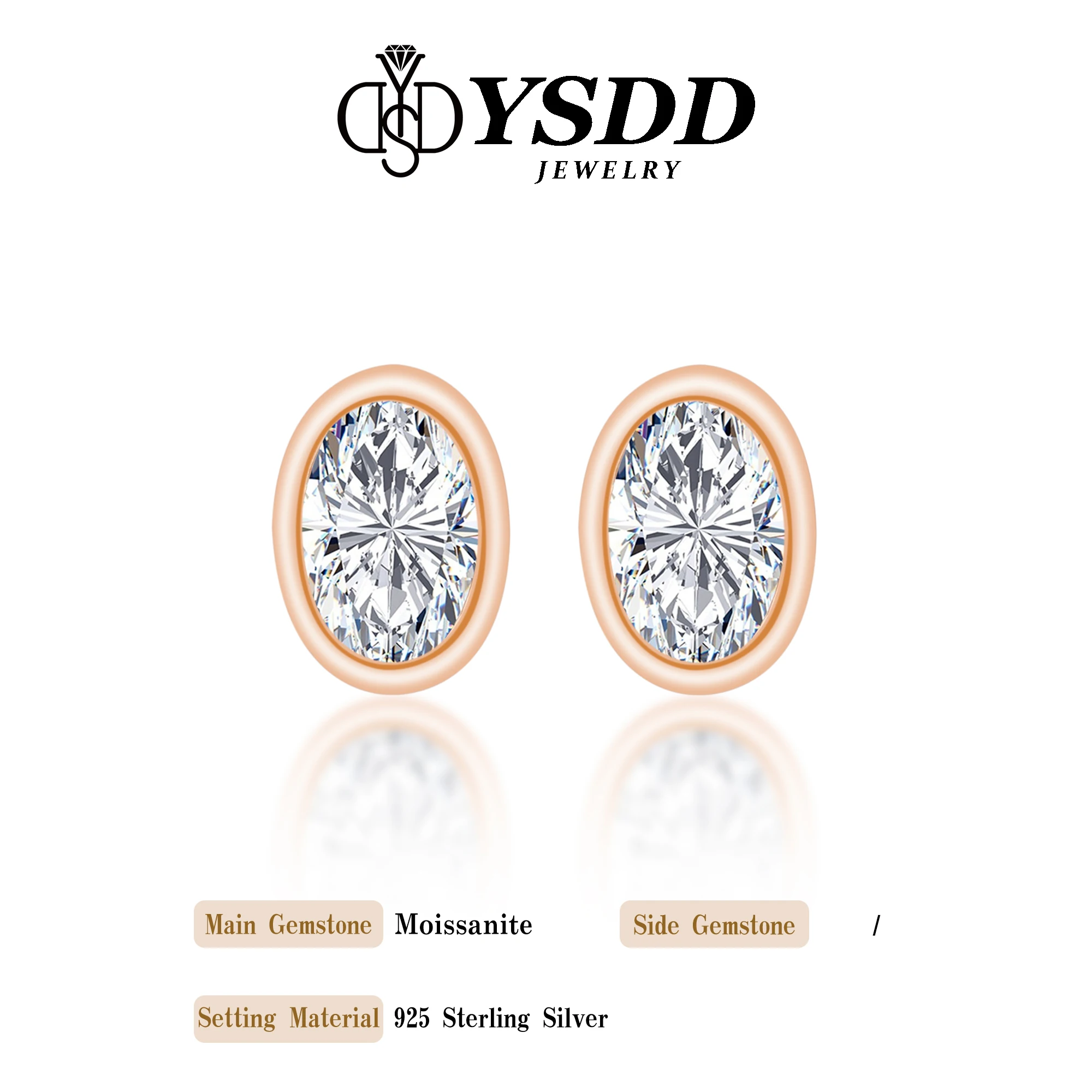 #162 YSDD Authentic 0.5ct Moissanite Fashion Earrings D Color VVS1 Moissanite Earrings 925 sterling Silver women's stud earrings
