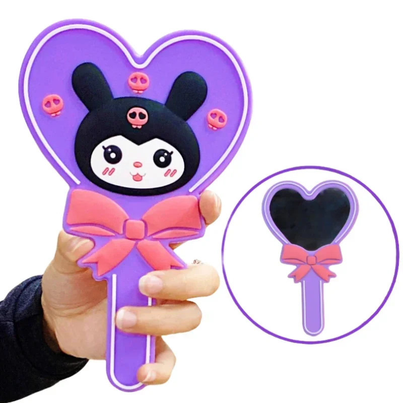 Sanurgente-Miroir de maquillage portable en silicone, petit miroir anti-chute, My Melody, Anime Love, Cartoon KuromiCinnamoroprospects, Mignon