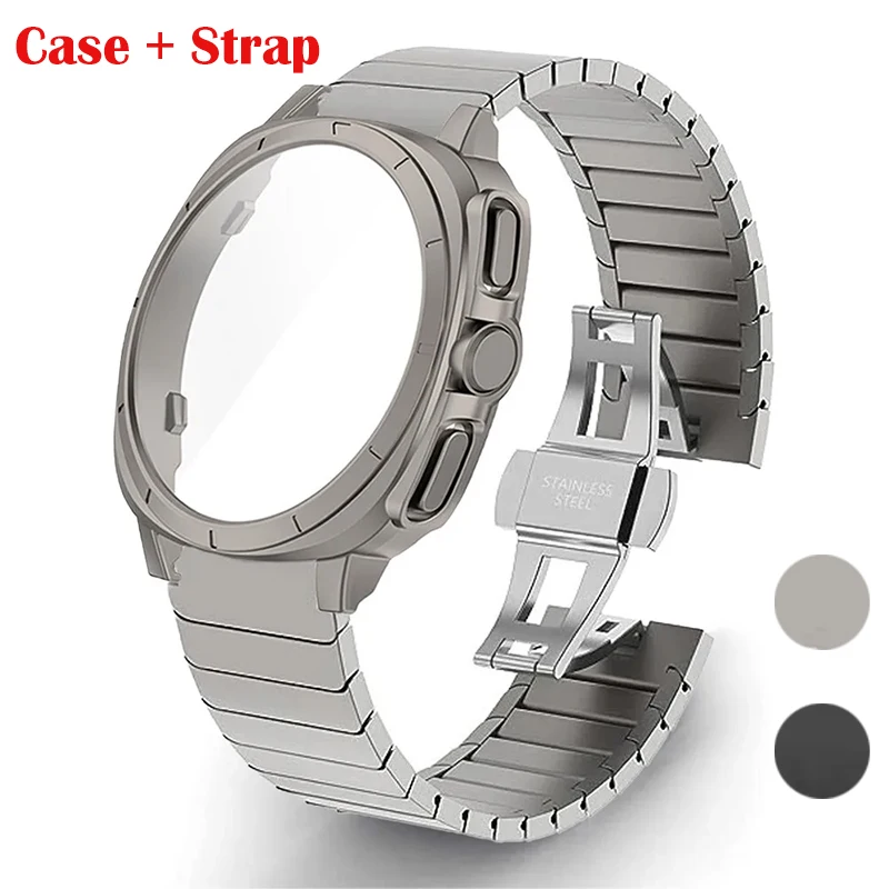 Stainless Steel Band+Case for Samsung Galaxy Watch 7 44mm 40mmNo Gaps Upgrade To Galaxy Ultra Tempered Glass Screen Protector