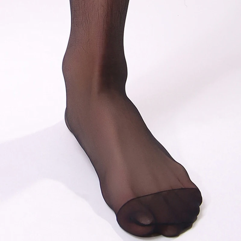 Transparent Middle length Shaping Stockings for Men, Breathable Invisible Socks, Spandex Material, Black Color