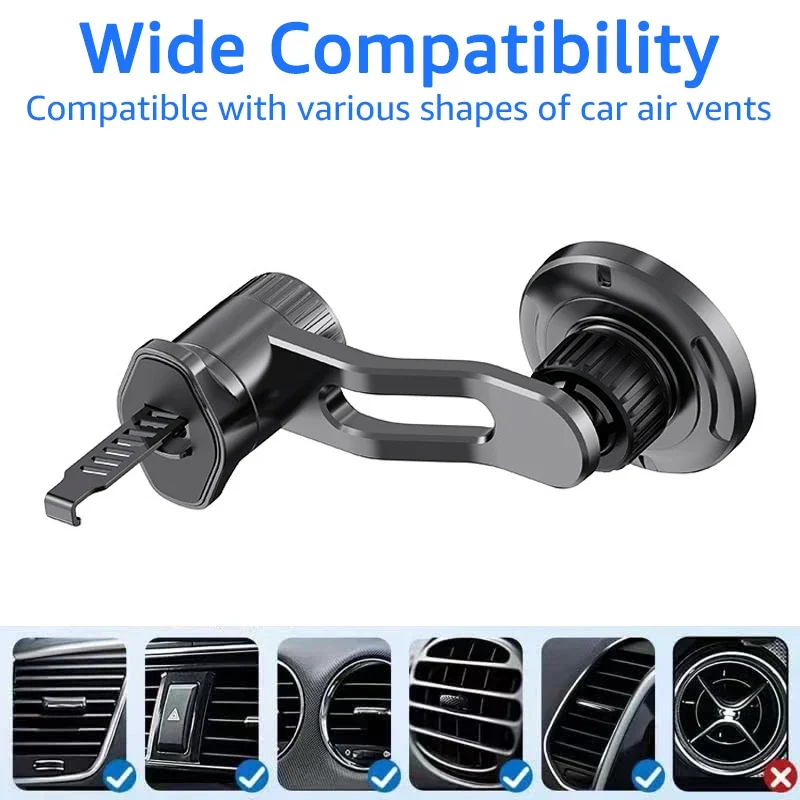 TenYua Magnetic Car Phone Holder for MagSafe Strong Magnet Car Air Vent Phone Mount Car Cradle for iPhone 15 14 13 Series Xiaomi