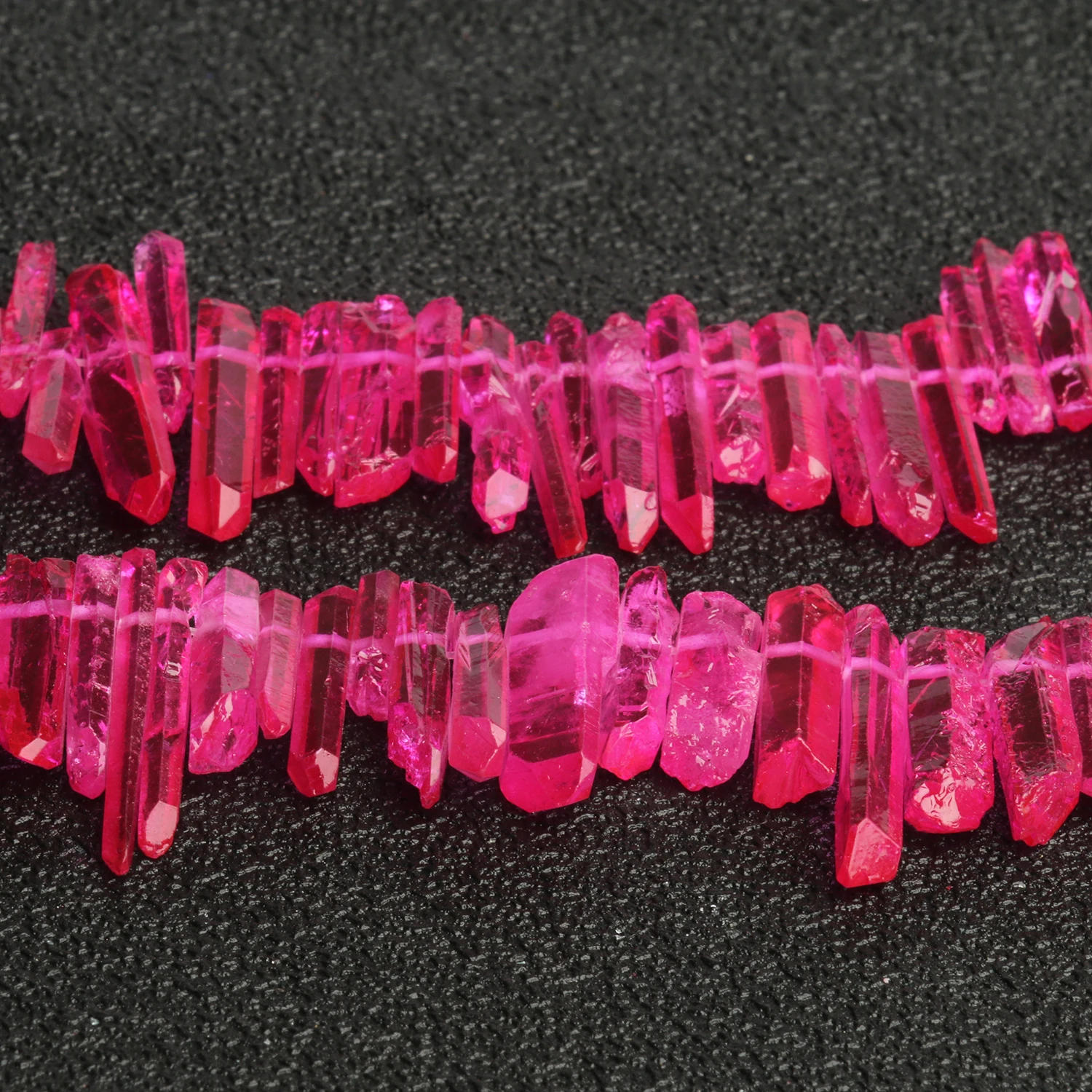 Natural Quartz Crystal Stick Spikes Points Beads Loose Raw Top Drilled Gemstone Beads for Jewelry Making DIY Accessory 10/20pcs