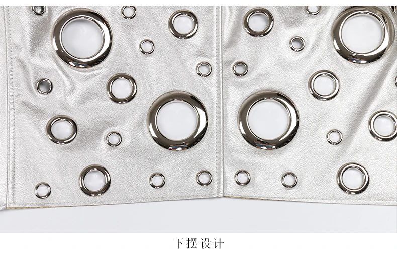 Nerazzurri Spring Autumn Short Hollow Out Pu Leather Jacket Women Rivet Cool Stylish Luxury Designer Clothes Runway Fashion 2024