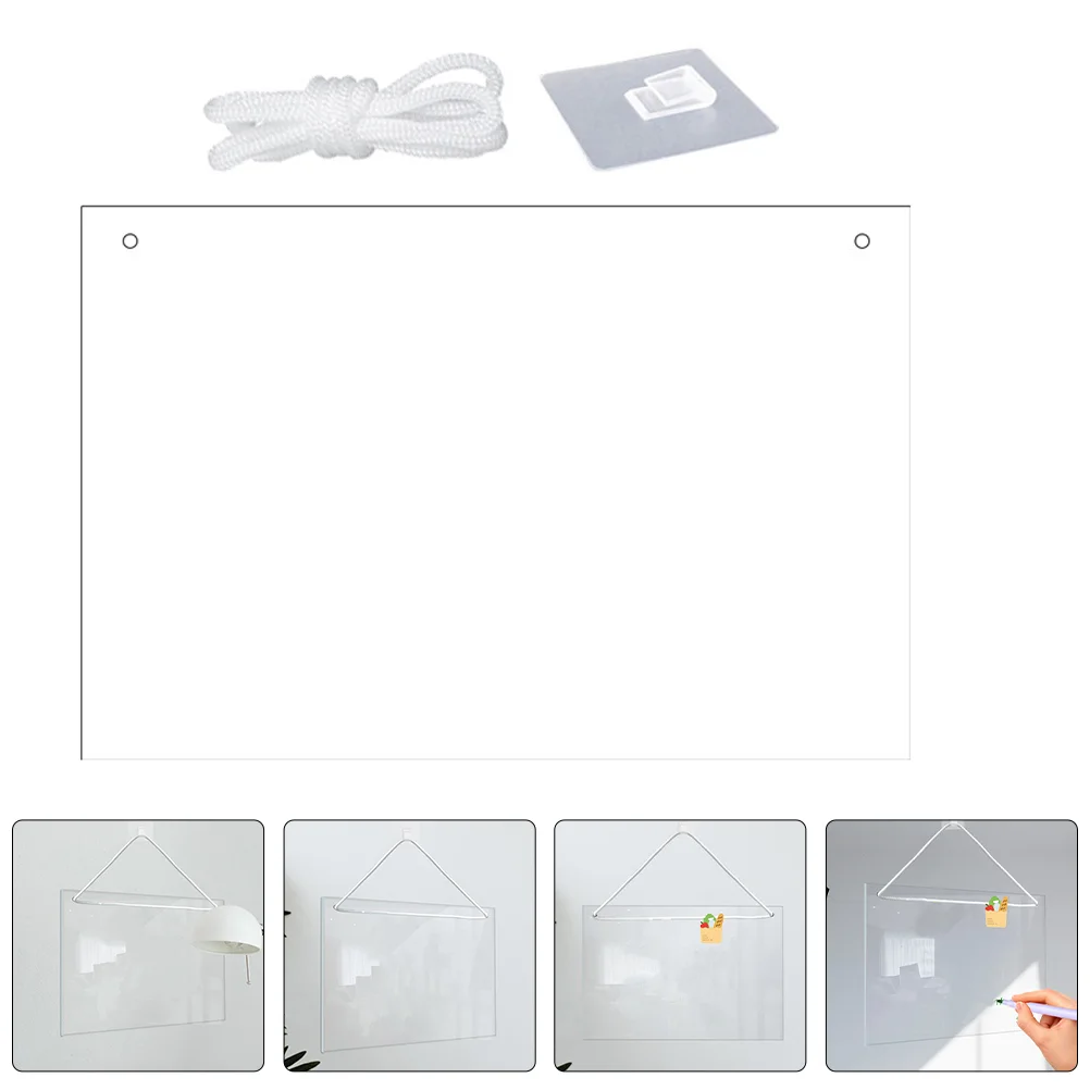 Clear Dry Erase Board Transparent Acrylic Wall Memo with Lanyard White Household Whiteboard Writing Schedules Boards