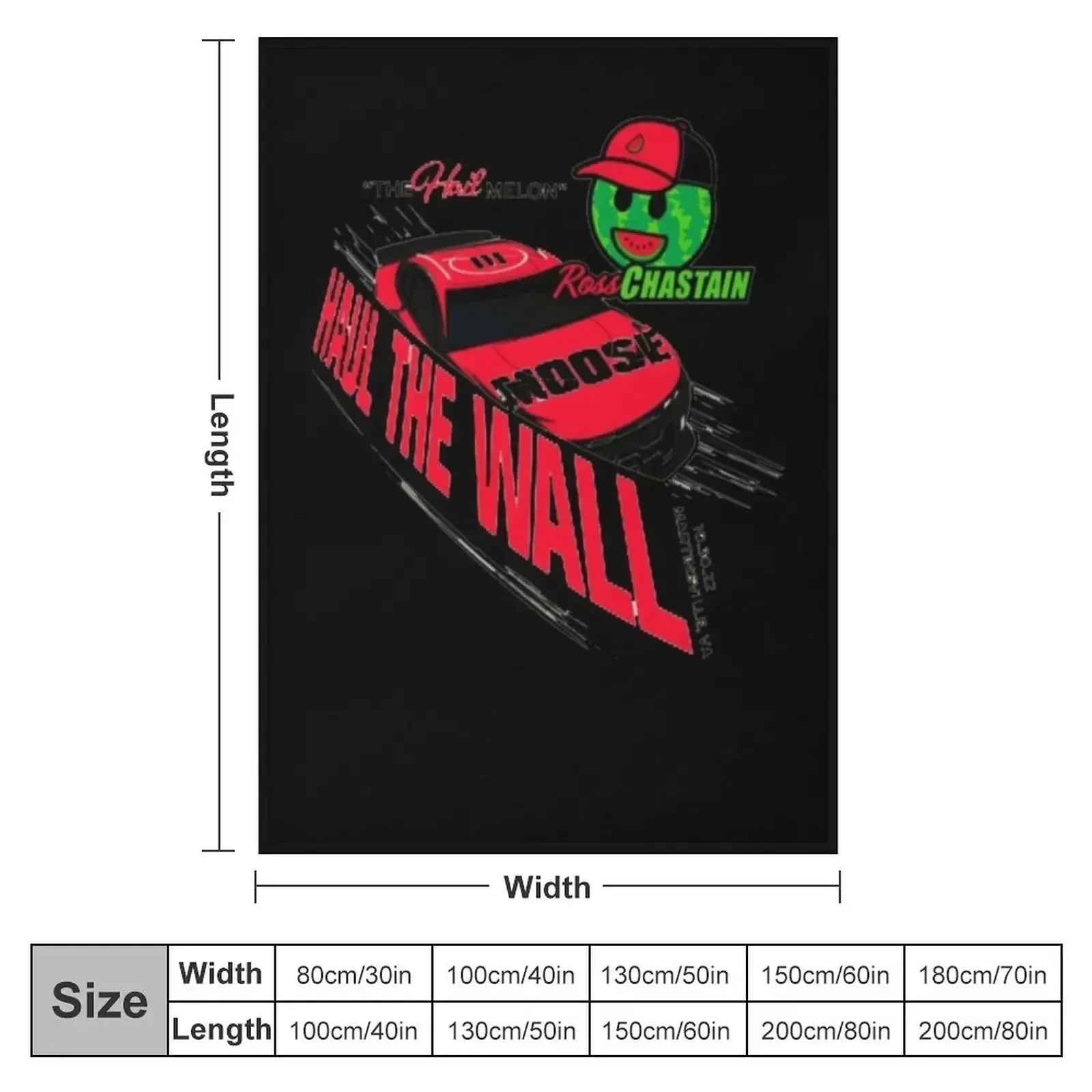 Ross Chastain Haul The Wall Hail Melon Throw Blanket manga Bed Sofa anime Designers Flannel Blankets