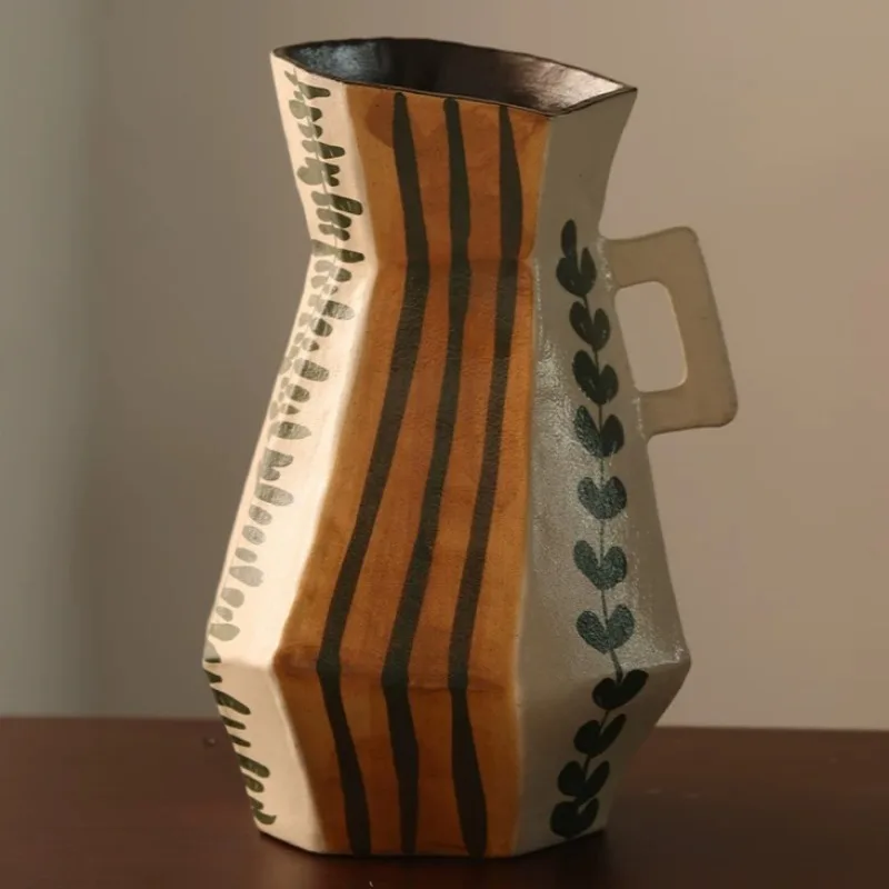 Ceramic Vase Ornament Creative Light Luxury High-end Home Decor for Living Rooms Floreros Altos В Скандинавском Стиле 2026