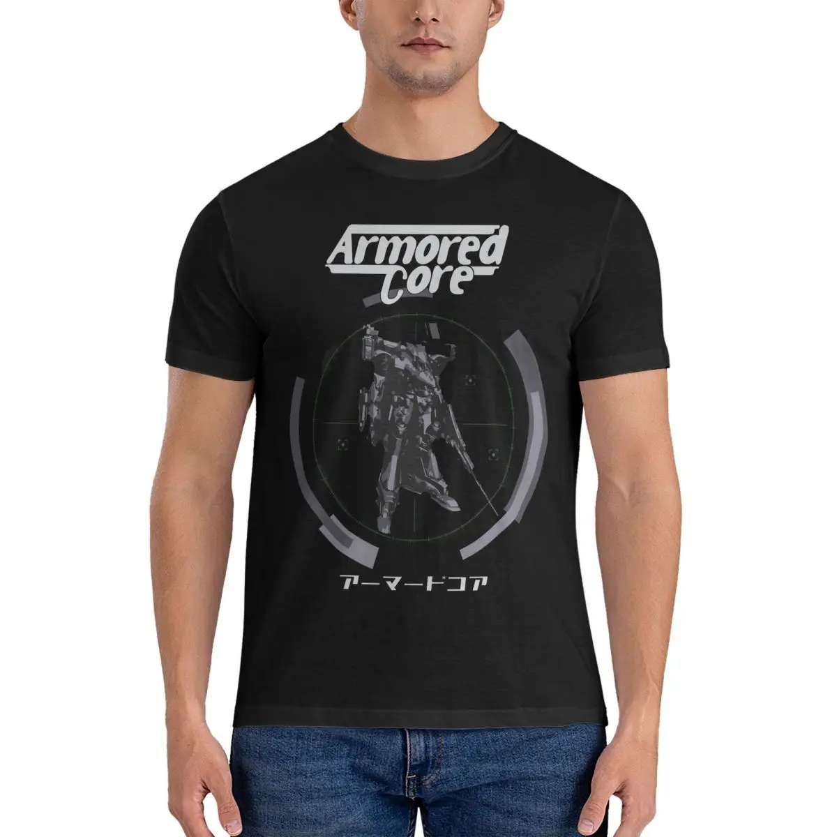 Mecha Men's T Shirt Armored Core Funny Tees Short Sleeve Round Neck T-Shirts 100% Cotton 4XL 5XL Clothes