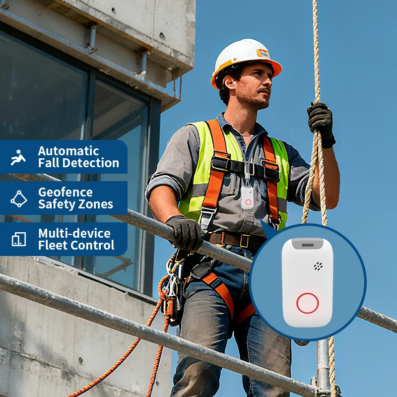 EV12 Lone Worker SOS Security Emergency Alarm Man Down Device With Fall Detection & No Motion Alert 4G GPS Tracker